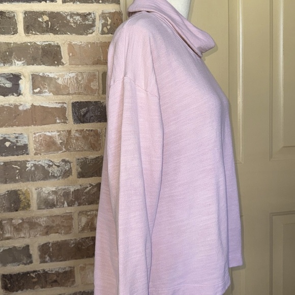 J. Crew Light Pink Vintage Cotton Terry Turtleneck Cowl Neck Sweater - Picture 11 of 12